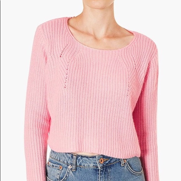 Topshop Baby Pink Cropped Knit Sweater - Picture 2 of 4
